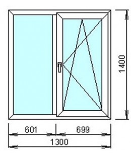 Окно металопластиковое  WDS-300
