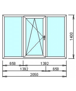 Окно металопластиковое  WDS-300